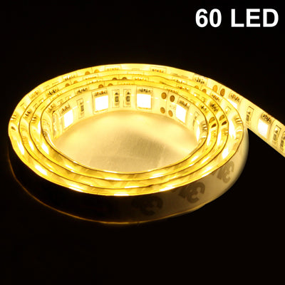 Warm White 60 LED 5050 SMD Waterproof Flexible Car Strip Light, DC 12V, Length: 1m - Decorative Lights by PMC Jewellery | Online Shopping South Africa | PMC Jewellery | Buy Now Pay Later Mobicred