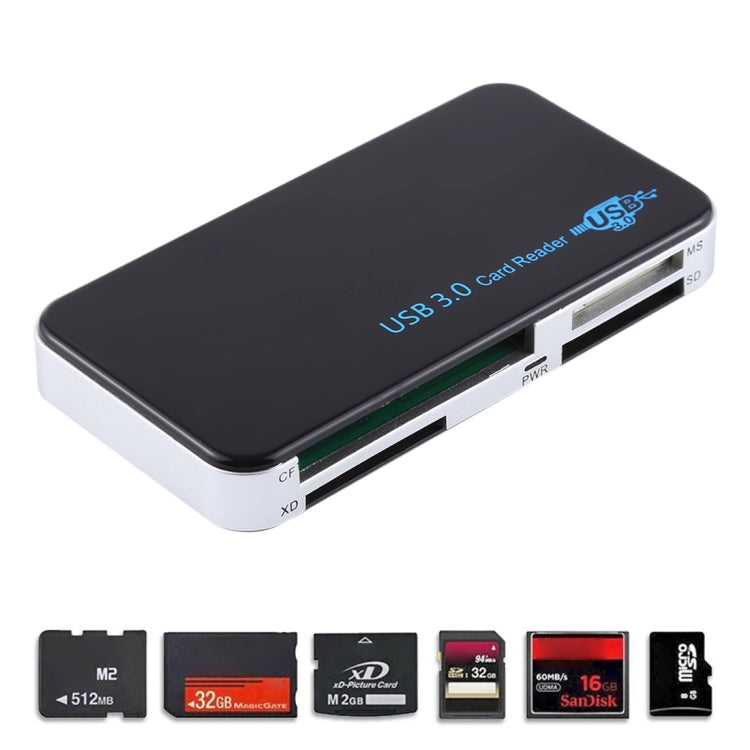 USB 3.0 Card Reader, Super Speed 5Gbps, Support CF / SD / TF / M2 / XD / MS Card, Plastic Shell -  by PMC Jewellery | Online Shopping South Africa | PMC Jewellery | Buy Now Pay Later Mobicred