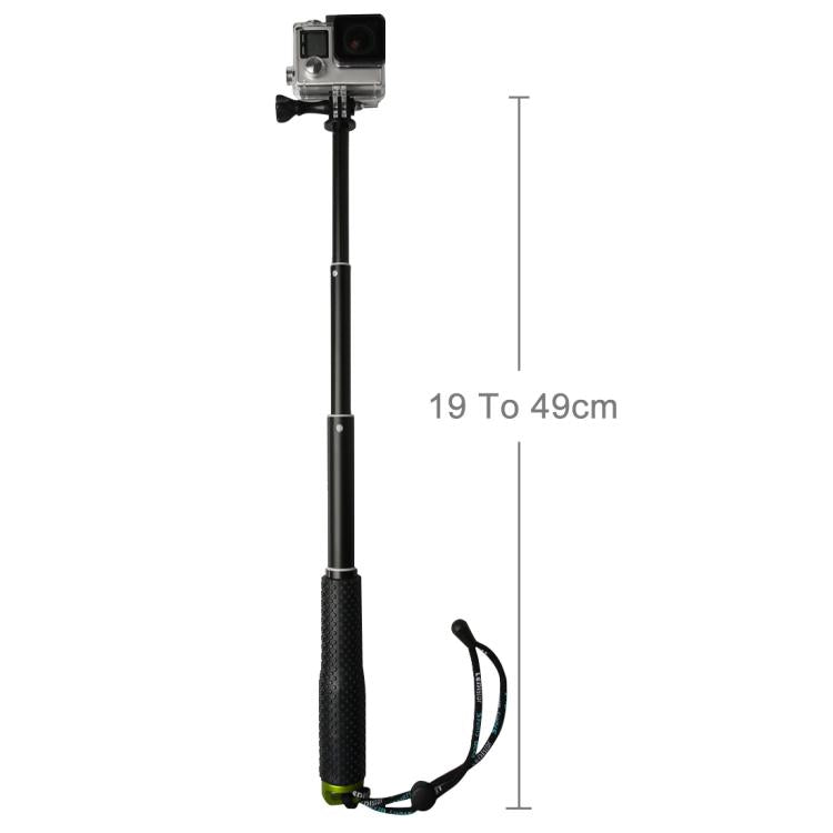 Handheld 49cm Extendable Pole Monopod with Screw for GoPro, Insta360, DJI and Other Action Cameras(Green) - Extendable Pole by PMC TechLife | Online Shopping South Africa | PMC TechLife | Buy Now Pay Later Mobicred