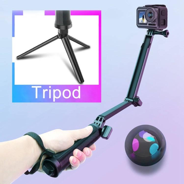 3-Way Monopod + Tripod + Grip Super Portable Magic Mount Selfie Stick for GoPro Hero12 Black / Hero11 /10 /9 /8 /7 /6 /5, Insta360 Ace / Ace Pro, DJI Osmo Action 4 and Other Action Cameras, Length of Extension: 20-62cm - Extendable Pole by PMC TechLife | Online Shopping South Africa | PMC TechLife | Buy Now Pay Later Mobicred
