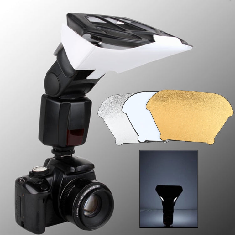 Universal FB-10X Camera Top Flash Light Speedlite Bounce Focus Flash Diffuser with 3 PCS Removable Color Light Reflector(Black) - free shipping - PMC TechLife - Order now!