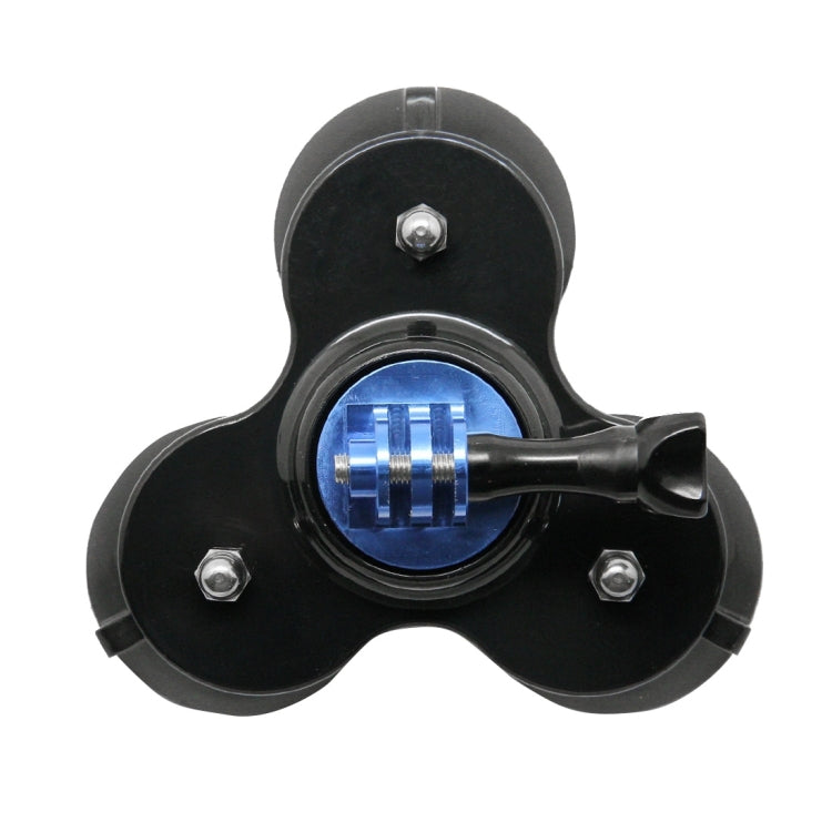 Triangle Direction Suction Cup Mount with Tripod Mount + Handle Screw for GoPro, Insta360, DJI and Other Action Cameras(Dark Blue) - Holder by PMC TechLife | Online Shopping South Africa | PMC TechLife | Buy Now Pay Later Mobicred