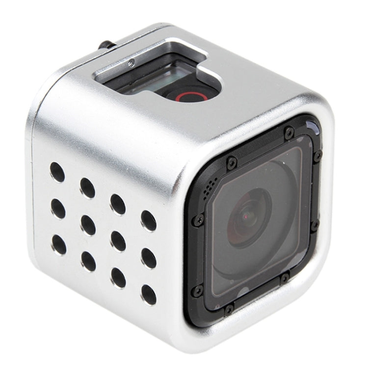 Housing Shell CNC Aluminum Alloy Protective Cage with Insurance Back Cover for GoPro HERO5 Session /HERO4 Session /HERO Session(Silver) - Metal Cases by PMC Jewellery | Online Shopping South Africa | PMC Jewellery | Buy Now Pay Later Mobicred