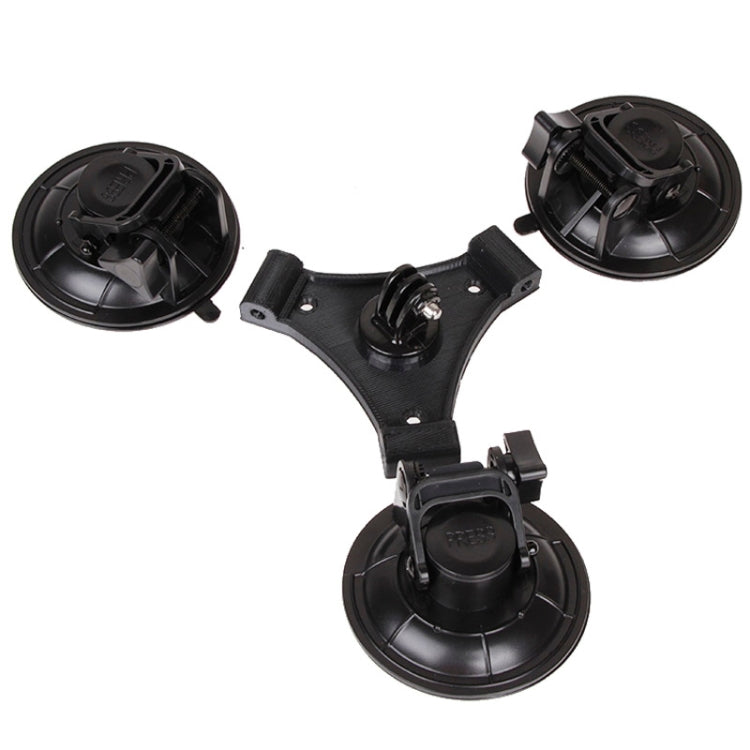 XM70-B Triangle Direction Suction Cup Mount with Hexagonal Screwdriver for GoPro, Insta360, DJI and Other Action Cameras(Black) - Holder by PMC TechLife | Online Shopping South Africa | PMC TechLife | Buy Now Pay Later Mobicred