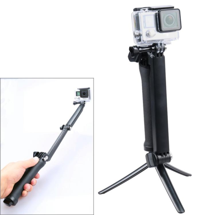 3-Way Multi Function Extendable Monopod Tripod Folding Rotating Arm Camera Handle for GoPro, Insta360, DJI and Other Action Cameras - Extendable Pole by PMC TechLife | Online Shopping South Africa | PMC TechLife | Buy Now Pay Later Mobicred