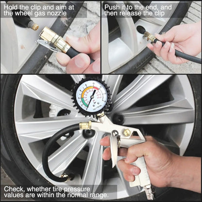 Car Inflator and Gauge Kit, Pressure Range: 0-220PSI - Tire Pressure Gauges by PMC Jewellery | Online Shopping South Africa | PMC Jewellery | Buy Now Pay Later Mobicred