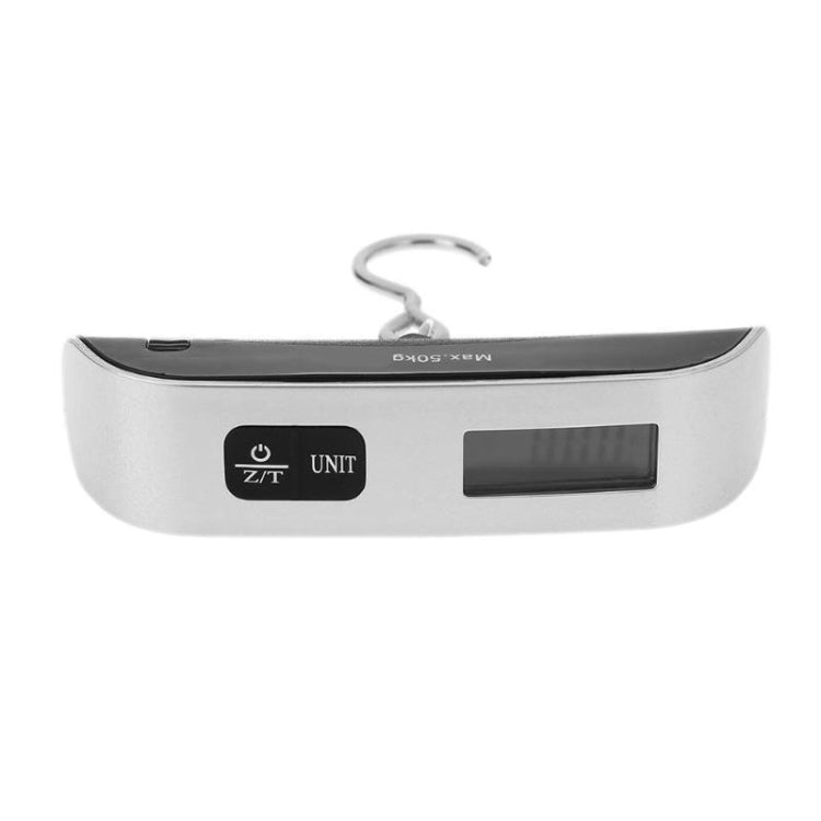 50kg x 50g Portable LCD Digital Hanging Travel Luggage Scale with Indoor Thermometer(Silver) - Hanging Scales by PMC Jewellery | Online Shopping South Africa | PMC Jewellery | Buy Now Pay Later Mobicred