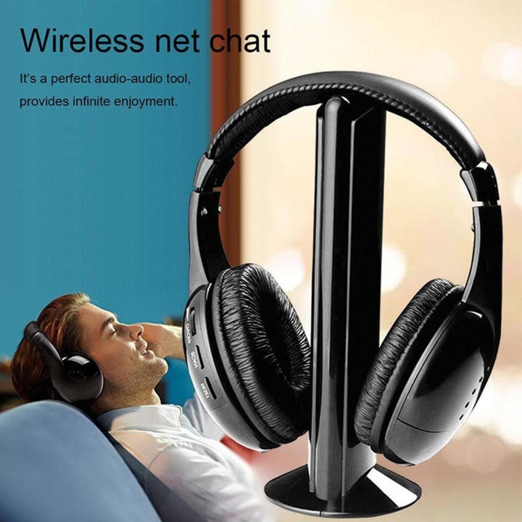 MH2001 Hi-Fi 5 in 1 Receiver + Emitter Wireless Headphone(Black) - Headset & Headphone by PMC TechLife | Online Shopping South Africa | PMC TechLife
