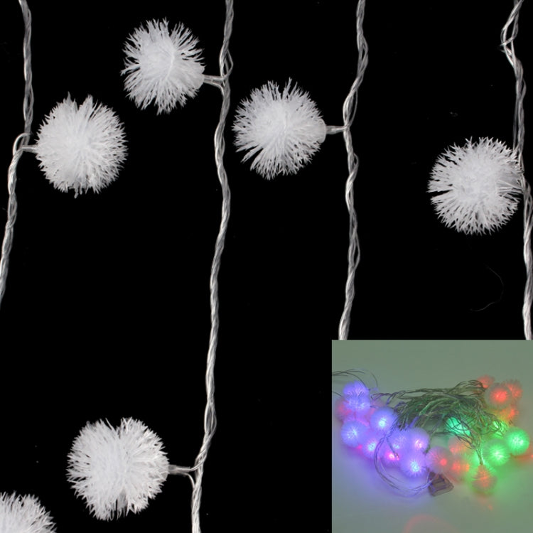 7m Snowball Pendants Pendants Decoration String Lights, 30-LED Multi-Colored Light  (AC 12-240V / EU Plug)(White) - Holiday Lights by PMC Jewellery | Online Shopping South Africa | PMC Jewellery | Buy Now Pay Later Mobicred