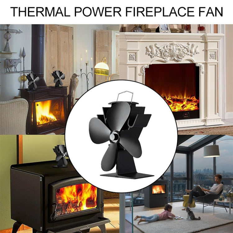 YL603 Eco-friendly Aluminum Alloy Heat Powered Stove Fan with 4 Blades for Wood / Gas / Pellet Stoves (Silver) - free shipping - PMC Jewellery - Order now!