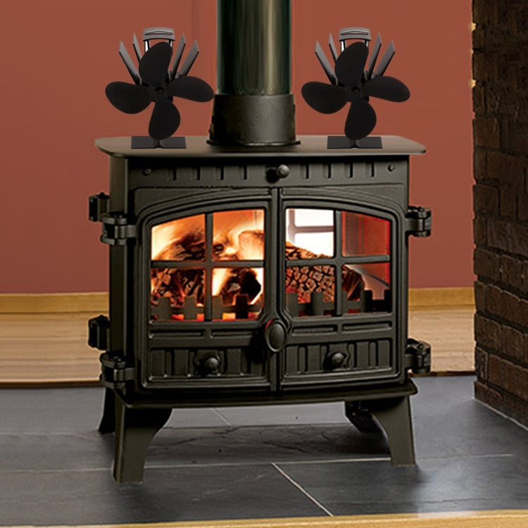 YL603 Eco-friendly Aluminum Alloy Heat Powered Stove Fan with 4 Blades for Wood / Gas / Pellet Stoves (Silver) - free shipping - PMC Jewellery - Order now!