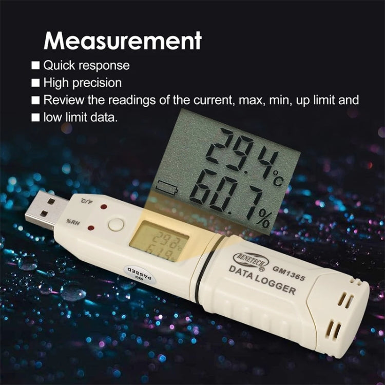 BENETECH GM1365 Digital Humidity & Temperature Data Logger - Thermostat & Thermometer by BENETECH | Online Shopping South Africa | PMC TechLife | Buy Now Pay Later Mobicred