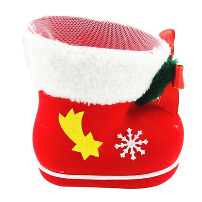 Santa Pattern Christmas Decoration Flocking Stocking Boot Candy Bag, Size: 13cm x 10cm x 7cm - Christmas Gift Bags & Boxes by PMC Jewellery | Online Shopping South Africa | PMC Jewellery | Buy Now Pay Later Mobicred