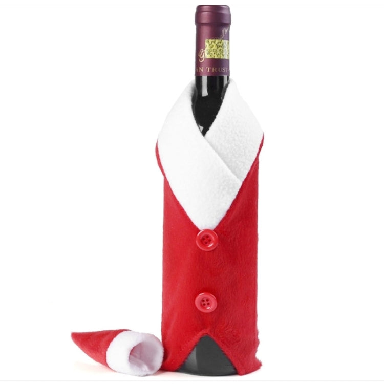 Buttons Cloth Wedding Christmas Dinner Table Flannel Plush Champagne Wine Bottle Bags Sets - Christmas Gift Bags & Boxes by PMC Jewellery | Online Shopping South Africa | PMC Jewellery | Buy Now Pay Later Mobicred