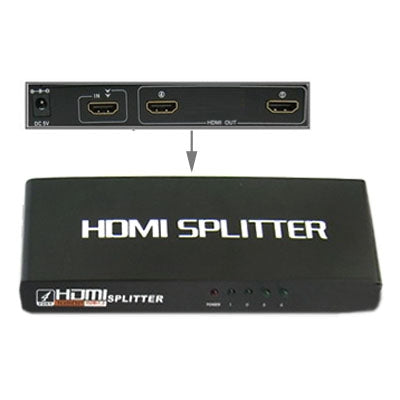 2 Ports 1080P HDMI Splitter, 1.3 Version, Support HD TV / Xbox 360 / PS3 etc(Black) - Splitter by PMC Jewellery | Online Shopping South Africa | PMC Jewellery | Buy Now Pay Later Mobicred