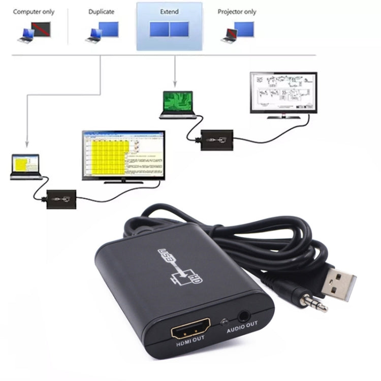 USB 3.0 to HDMI HD Video Leader Converter for HDTV, Support Full HD 1080P(Black) - Converter by PMC Jewellery | Online Shopping South Africa | PMC Jewellery | Buy Now Pay Later Mobicred