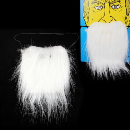 White Bushy Mustache Fake Beard with Elastic Strap(White) - Christmas Wearable Decoration by PMC Jewellery | Online Shopping South Africa | PMC Jewellery | Buy Now Pay Later Mobicred