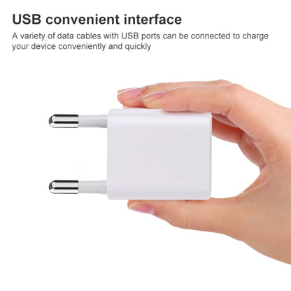 A2165 5V 1A Single USB Interface Mini Travel Charger, EU Plug(White) - USB Charger by PMC Jewellery | Online Shopping South Africa | PMC Jewellery | Buy Now Pay Later Mobicred