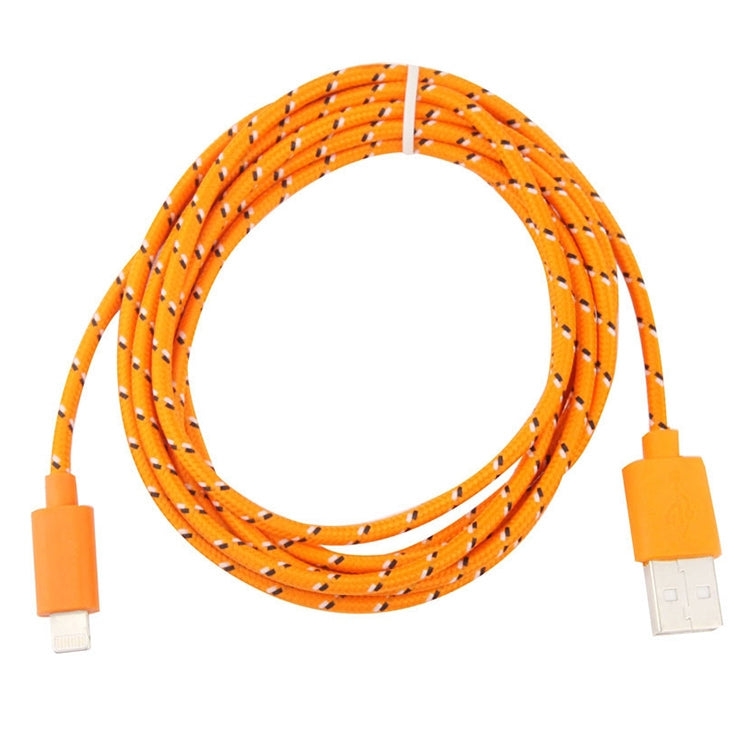 1m Nylon Netting USB Data Transfer Charging Cable For iPhone, iPad, Compatible with up to iOS 15.5(Orange) - Normal Style Cable by PMC Jewellery | Online Shopping South Africa | PMC Jewellery | Buy Now Pay Later Mobicred