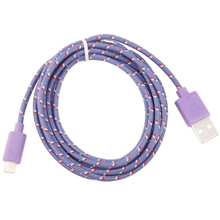 3m Nylon Netting Style USB Data Transfer Charging Cable for iPhone, iPad(Purple) - Normal Style Cable by PMC Jewellery | Online Shopping South Africa | PMC Jewellery | Buy Now Pay Later Mobicred