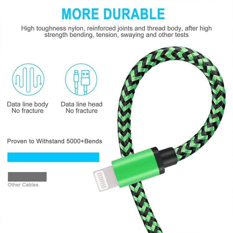 2A Woven Style USB to 8 Pin Sync Data / Charging Cable, Cable Length: 1m(Green) - Normal Style Cable by PMC Jewellery | Online Shopping South Africa | PMC Jewellery | Buy Now Pay Later Mobicred