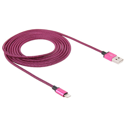 2m Woven Style 8 Pin to USB Sync Data / Charging Cable(Magenta) - Normal Style Cable by PMC Jewellery | Online Shopping South Africa | PMC Jewellery | Buy Now Pay Later Mobicred