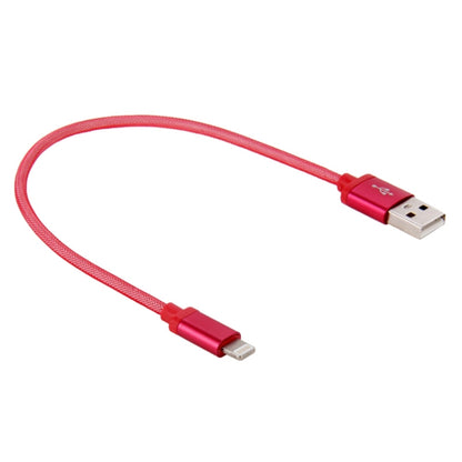 Net Style Metal Head USB to 8 Pin Data / Charger Cable, Cable Length: 25cm(Red) - Normal Style Cable by PMC Jewellery | Online Shopping South Africa | PMC Jewellery | Buy Now Pay Later Mobicred