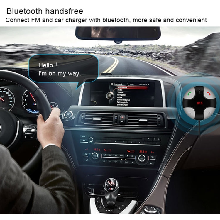 FM29B Bluetooth FM Transmitter Hands-free Car Kit, Car Charger, For iPhone, Galaxy, Sony, Lenovo, HTC, Huawei, and other Smartphones - Bluetooth Car Kits by PMC TechLife | Online Shopping South Africa | PMC TechLife | Buy Now Pay Later Mobicred