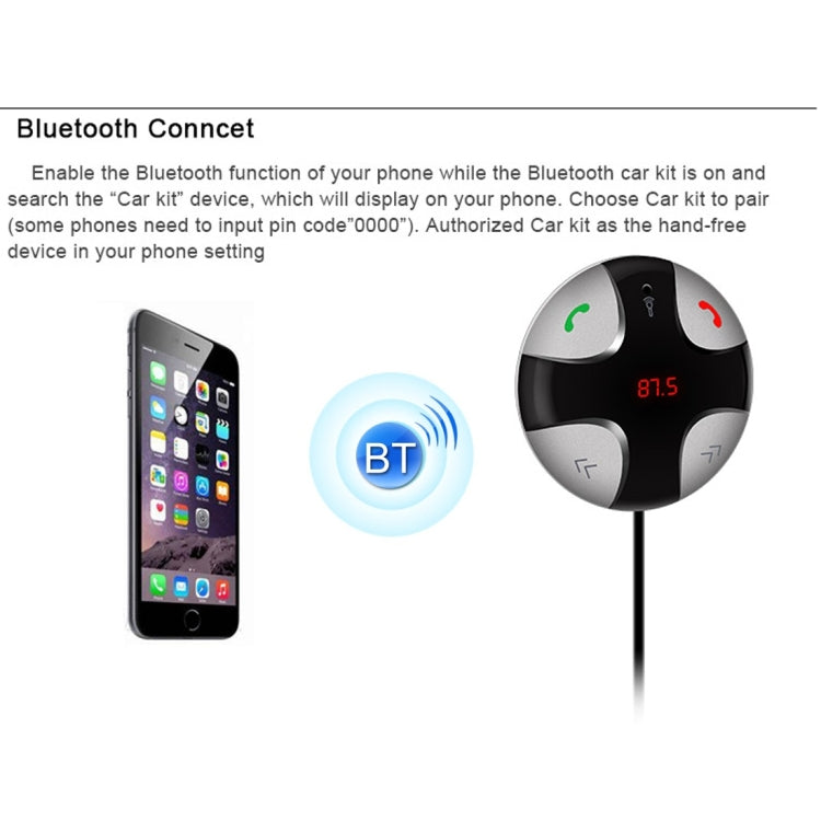 FM29B Bluetooth FM Transmitter Hands-free Car Kit, Car Charger, For iPhone, Galaxy, Sony, Lenovo, HTC, Huawei, and other Smartphones - Bluetooth Car Kits by PMC TechLife | Online Shopping South Africa | PMC TechLife | Buy Now Pay Later Mobicred
