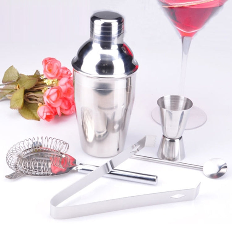 5 in 1 Classic Stainless Steel Shaker Set, Capacity: 550ml (Shaker + Jigger + Strainer + Ice Clip + Stirrer Pipe)(Silver) - Bartending Tools by PMC TechLife | Online Shopping South Africa | PMC TechLife | Buy Now Pay Later Mobicred