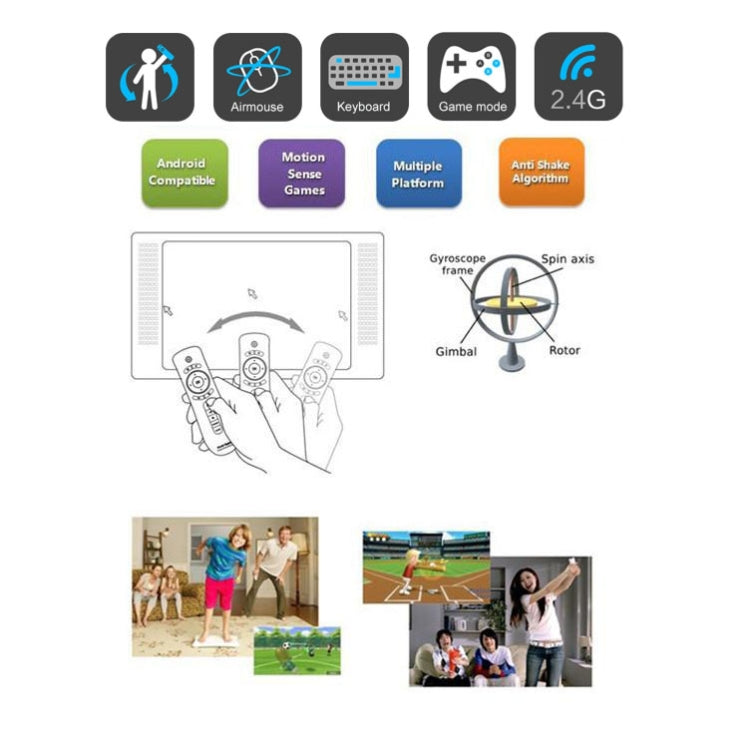 T2 Gyroscope Mini Fly Air Mouse 2.4G Android Remote Control 3D Sense Motion Stick for Desktop / Laptop - free shipping - PMC Jewellery - Order now!