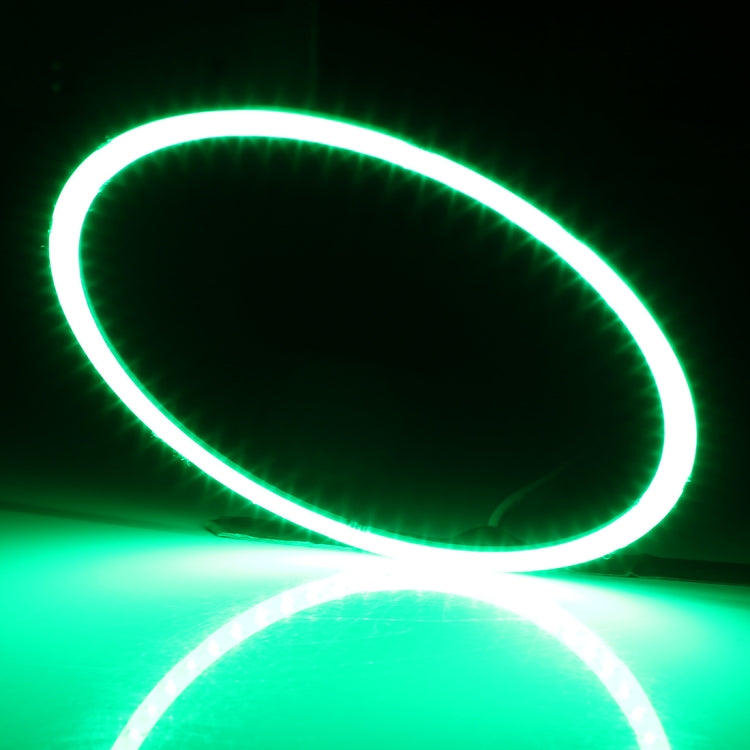 90mm 5W 180LM Angel Eyes Circles Car Headlight COB LED Lights for Vehicles, DC 12-24V (Green Light) - free shipping - PMC TechLife - Order now!