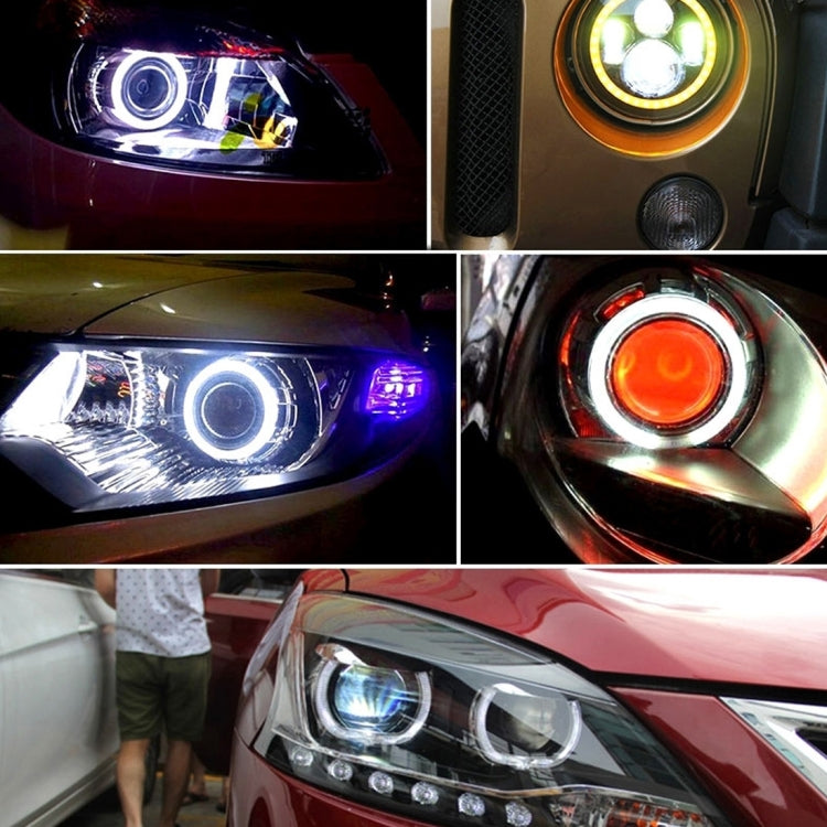 90mm 5W 180LM Angel Eyes Circles Car Headlight COB LED Lights for Vehicles, DC 12-24V (Green Light) - free shipping - PMC TechLife - Order now!