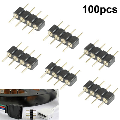 4 Pin Male Connector for RGB LED SMD Strip Light (100pcs in one packaging, the price is for 100pcs) - Connector & Plug by PMC Jewellery | Online Shopping South Africa | PMC Jewellery