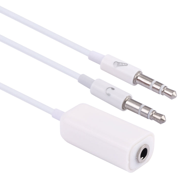 3.5mm Female to 3.5mm Male Microphone Jack + 3.5mm Male Earphone Jack Adapter Cable for Apple Computer, Length: 78cm(White) - free shipping - PMC Jewellery - Order now!