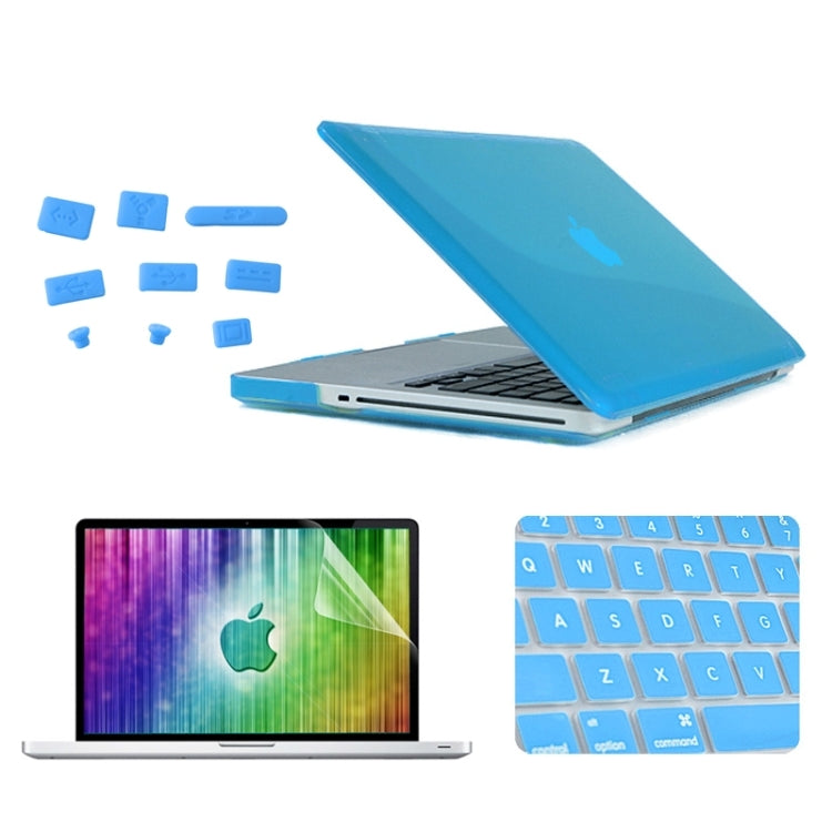 ENKAY for MacBook Pro 13.3 inch (US Version) / A1278 4 in 1 Crystal Hard Shell Plastic Protective Case with Screen Protector & Keyboard Guard & Anti-dust Plugs(Blue) - MacBook Pro Cases by ENKAY | Online Shopping South Africa | PMC Jewellery | Buy Now Pay Later Mobicred