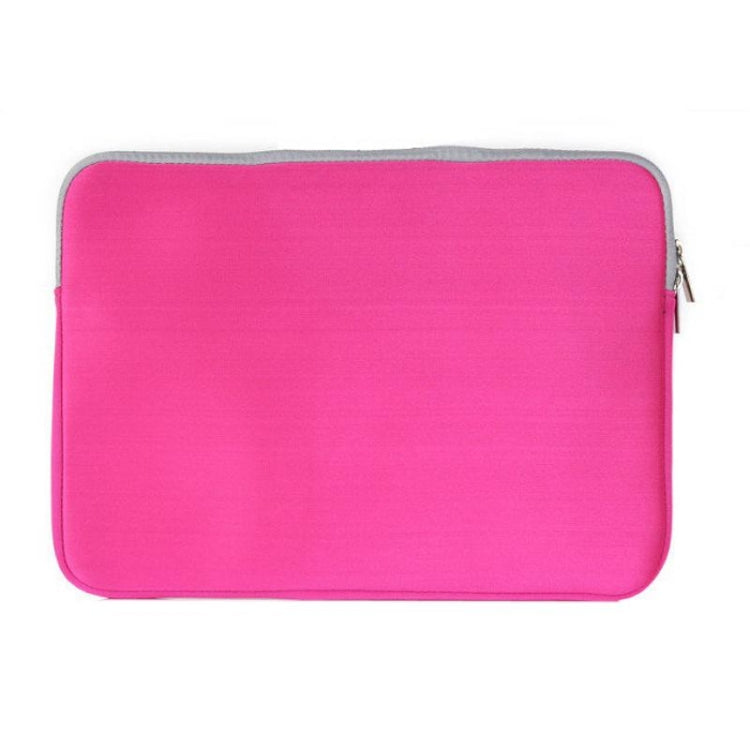 Double Pocket Zip Handbag Laptop Bag for Macbook Pro 15 inch(Magenta) - Protective Bags by PMC Jewellery | Online Shopping South Africa | PMC Jewellery | Buy Now Pay Later Mobicred