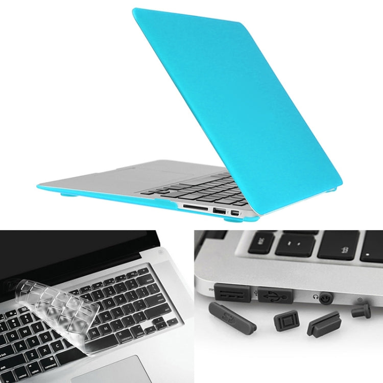 ENKAY for Macbook Air 13.3 inch (US Version) / A1369 / A1466 Hat-Prince 3 in 1 Frosted Hard Shell Plastic Protective Case with Keyboard Guard & Port Dust Plug(Blue) - MacBook Air Cases by ENKAY | Online Shopping South Africa | PMC Jewellery | Buy Now Pay Later Mobicred