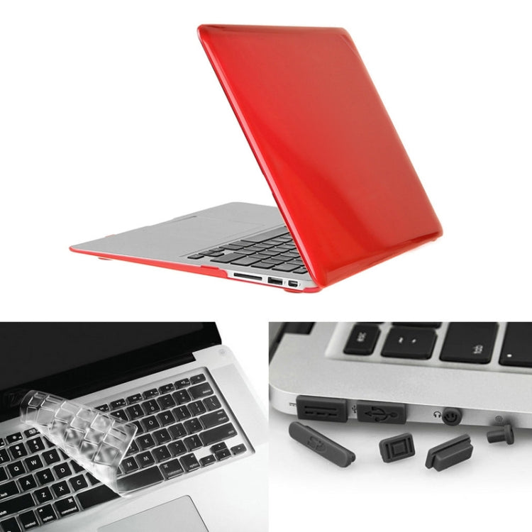 ENKAY for Macbook Air 13.3 inch (US Version) / A1369 / A1466 Hat-Prince 3 in 1 Crystal Hard Shell Plastic Protective Case with Keyboard Guard & Port Dust Plug(Red) - free shipping - PMC Jewellery - Order now!