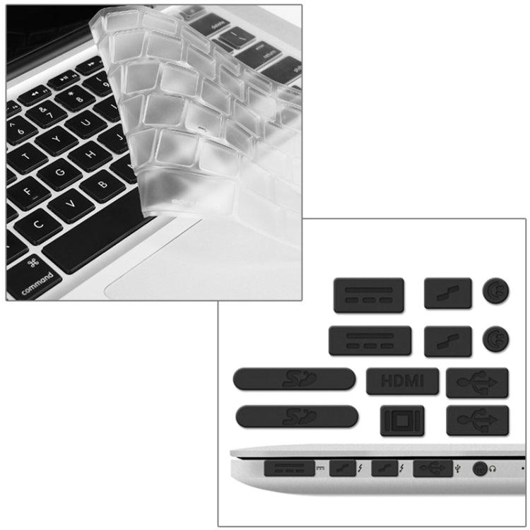 ENKAY for Macbook Pro Retina 13.3 inch (US Version) / A1425 / A1502 Hat-Prince 3 in 1 Crystal Hard Shell Plastic Protective Case with Keyboard Guard & Port Dust Plug(Black) - MacBook Pro Cases by ENKAY | Online Shopping South Africa | PMC Jewellery | Buy Now Pay Later Mobicred