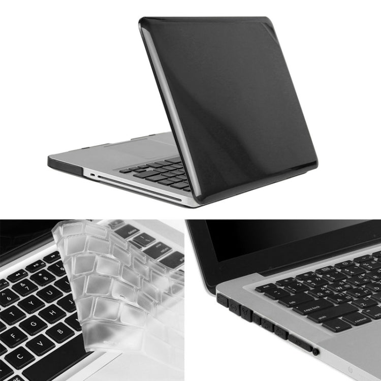 ENKAY for Macbook Pro 15.4 inch (US Version) / A1286 Hat-Prince 3 in 1 Crystal Hard Shell Plastic Protective Case with Keyboard Guard & Port Dust Plug(Black) - MacBook Pro Cases by ENKAY | Online Shopping South Africa | PMC Jewellery | Buy Now Pay Later Mobicred