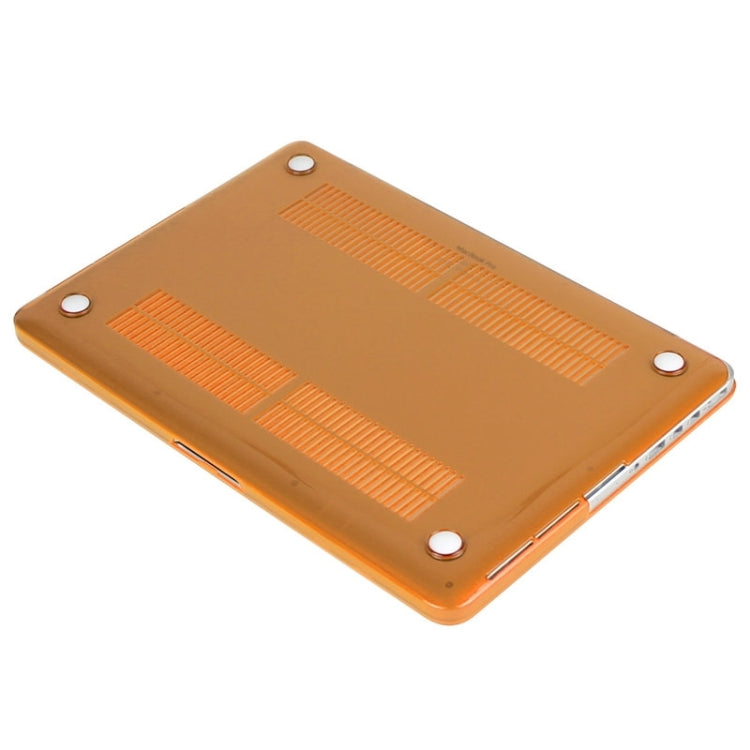 ENKAY for Macbook Pro Retina 15.4 inch (US Version) / A1398 Hat-Prince 3 in 1 Crystal Hard Shell Plastic Protective Case with Keyboard Guard & Port Dust Plug(Orange) - free shipping - PMC Jewellery - Order now!