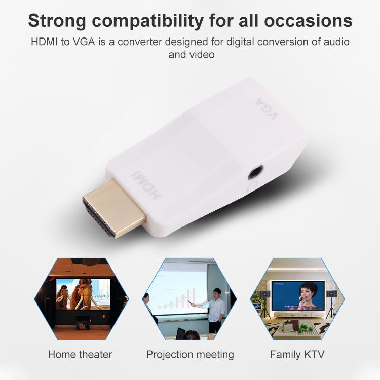 Full HD 1080P HDMI to VGA + Audio Converter Adapter for Laptop / STB / DVD / HDTV (With HDMI Female to Male Adapter) - Adapter by PMC Jewellery | Online Shopping South Africa | PMC Jewellery | Buy Now Pay Later Mobicred
