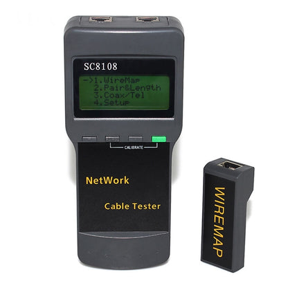 Portable Wireless Network cable Tester SC8108 LCD Digital PC Data Network CAT5 RJ45 LAN Phone Cable Tester Meter(Grey) - Lan Cable and Tools by PMC Jewellery | Online Shopping South Africa | PMC Jewellery | Buy Now Pay Later Mobicred