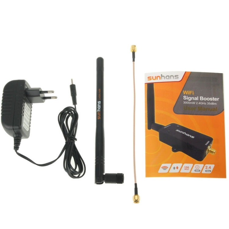 Sunhans SH24BTA-N 35dBm 2.4GHz 3W 11N/G/B WiFi Signal Booster WiFi Amplifier Wireless Repeater(UK Plug) - Broadband Amplifiers by PMC Jewellery | Online Shopping South Africa | PMC Jewellery | Buy Now Pay Later Mobicred