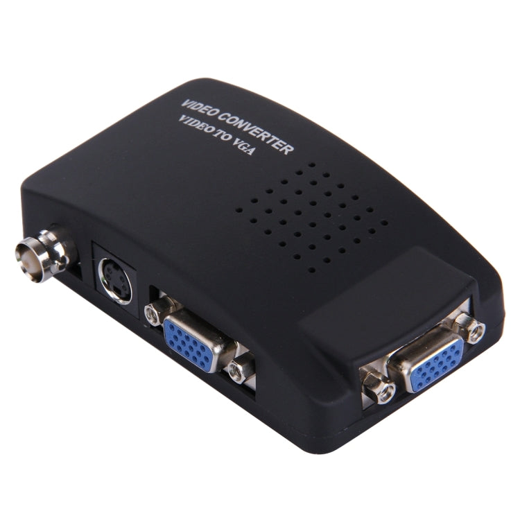 BNC / S-Video to VGA Video Converter(UK Plug) - Video Converter by PMC Jewellery | Online Shopping South Africa | PMC Jewellery | Buy Now Pay Later Mobicred