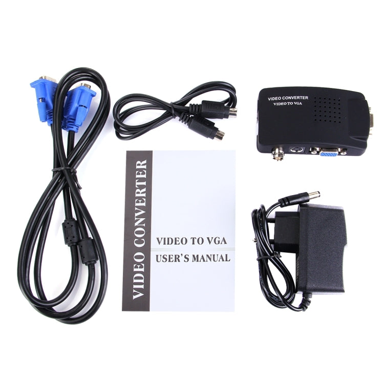 BNC / S-Video to VGA Video Converter(US Plug) - Video Converter by PMC Jewellery | Online Shopping South Africa | PMC Jewellery | Buy Now Pay Later Mobicred