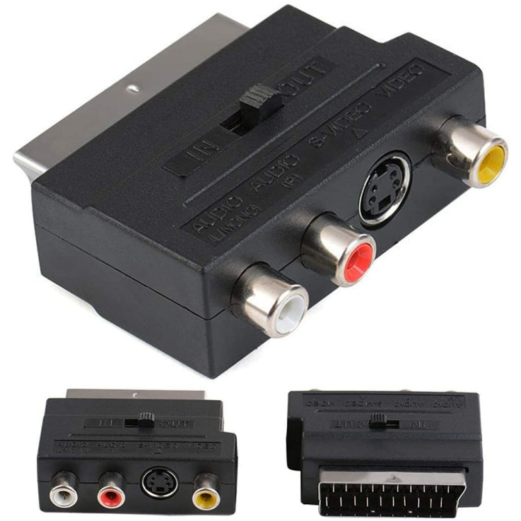 Scart Male to Female with Composite AV + S-Video Sockets(Black) - free shipping - PMC TechLife - Order now!
