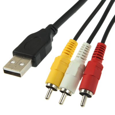 USB to 3 x RCA Male Cable, Length: 1.5m - RCA Cable by PMC Jewellery | Online Shopping South Africa | PMC Jewellery