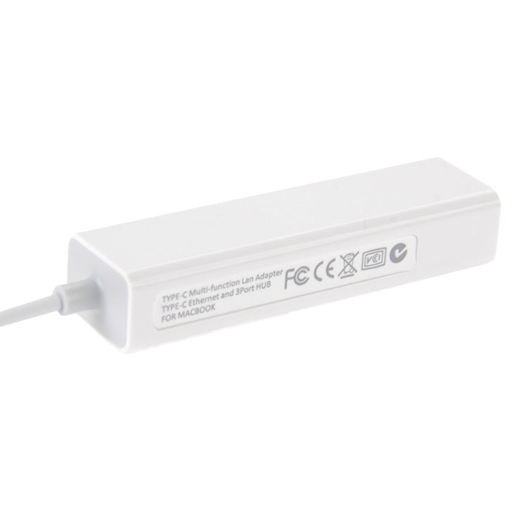 USB-C / Type-C 3.1 to 3 Ports USB HUB + Ethernert Adapter, For Galaxy S8 & S8 + / LG G6 / Huawei P10 & P10 Plus / Xiaomi Mi6 & Max 2 and other Smartphones - USB HUB by PMC Jewellery | Online Shopping South Africa | PMC Jewellery | Buy Now Pay Later Mobicred